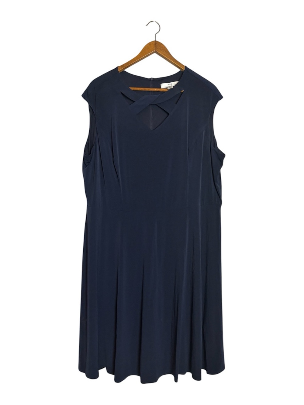 Wisp Woman Navy Blue Office Professional Casual Wedding Guest Keyhole Dress